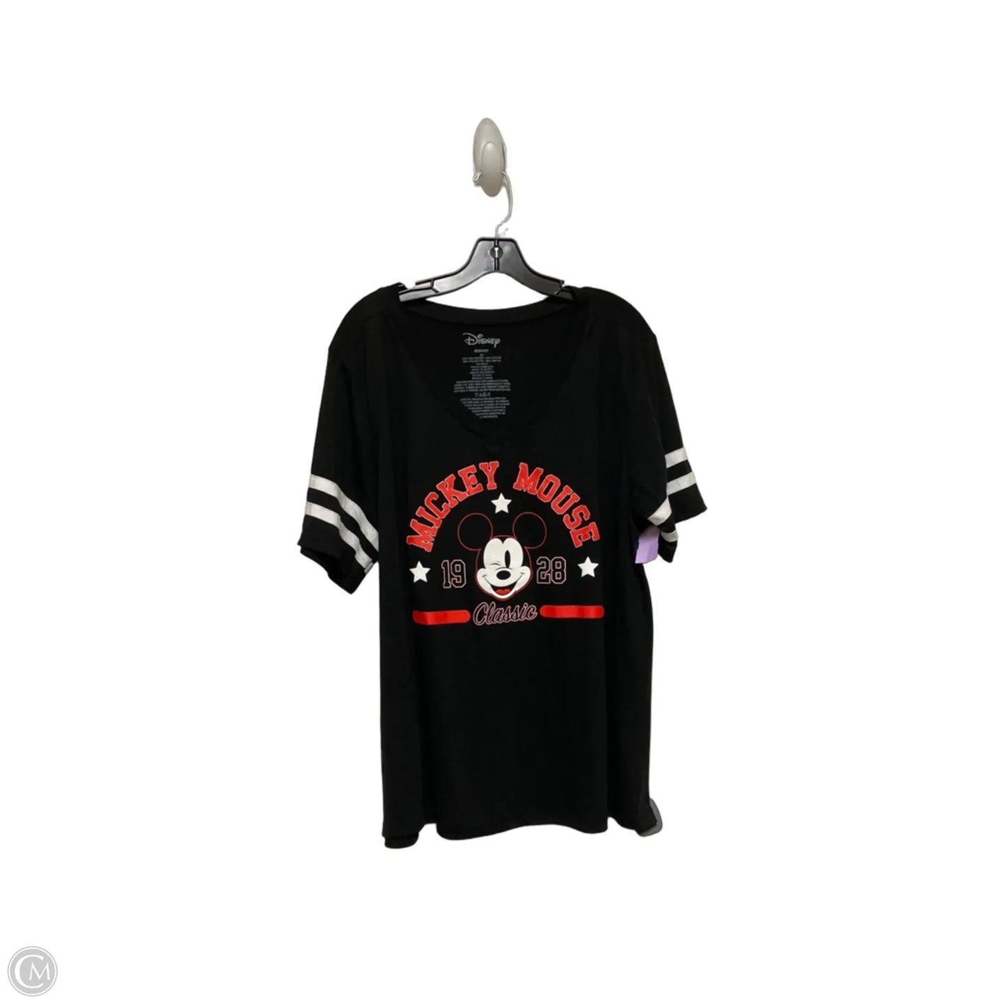Top Short Sleeve Basic By Disney In Black & Red, Size: 2x