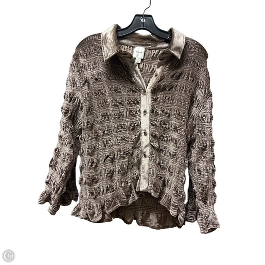 Top Long Sleeve By Maeve In Brown, Size: L