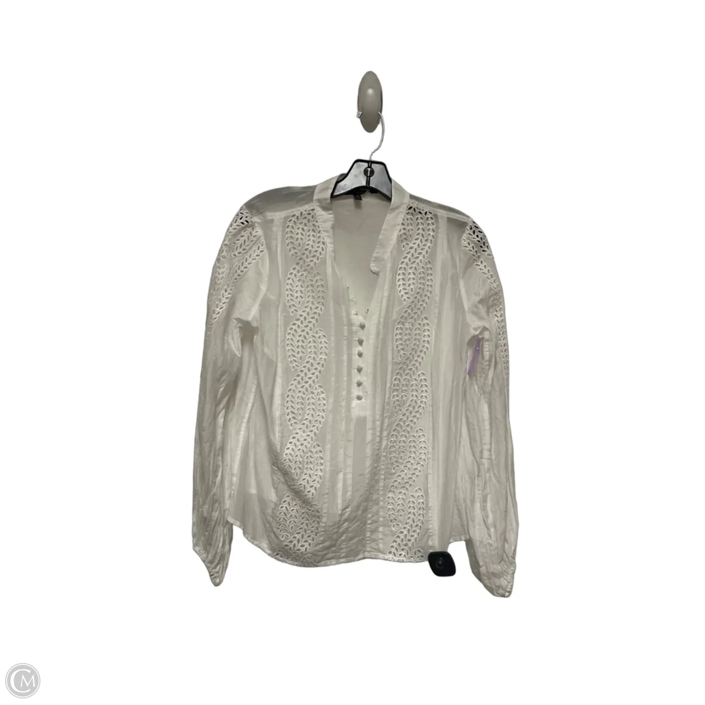 Top Long Sleeve By White House Black Market In White, Size: S