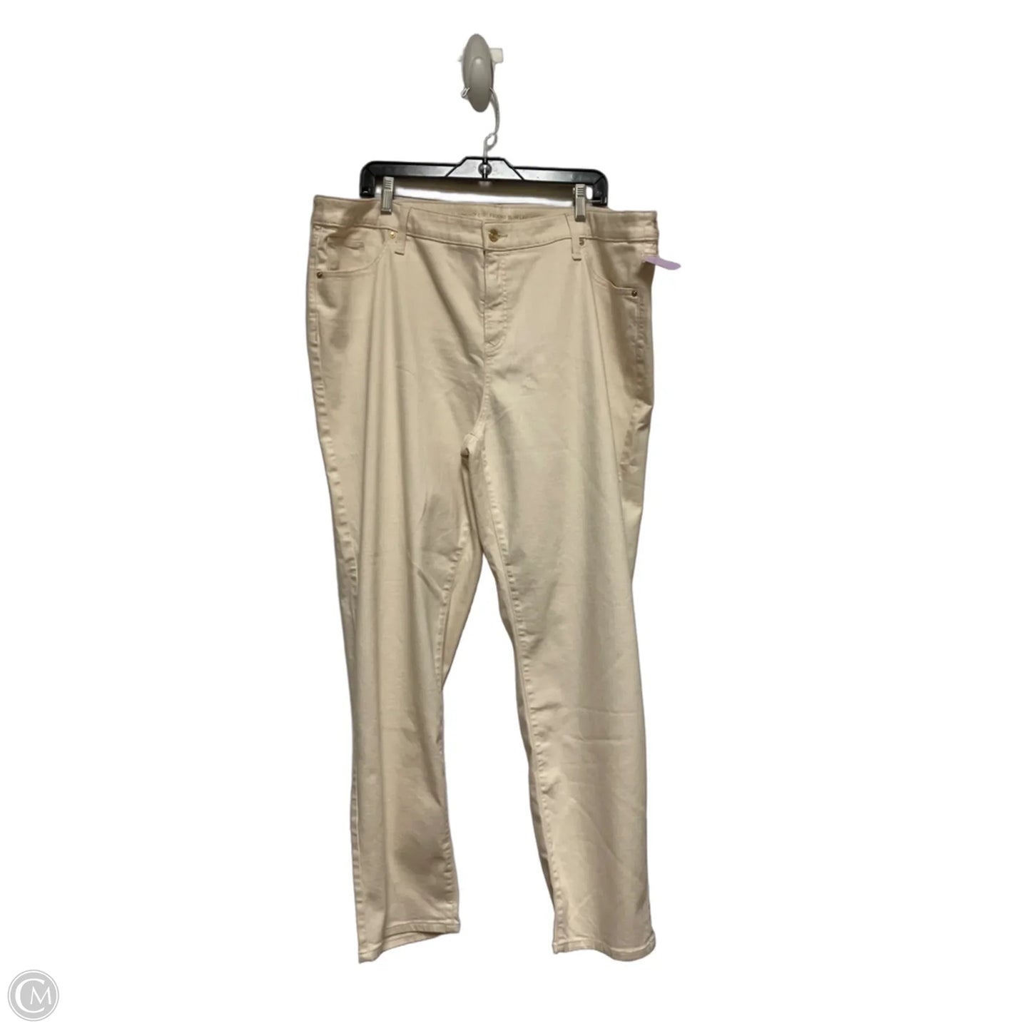 Jeans Straight By Chicos In Cream, Size: 20