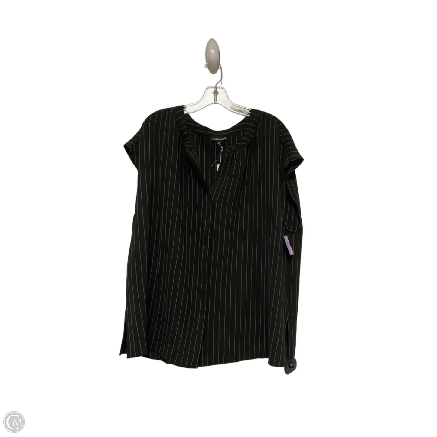 Top Short Sleeve By Modern Works In Striped Pattern, Size: 1x