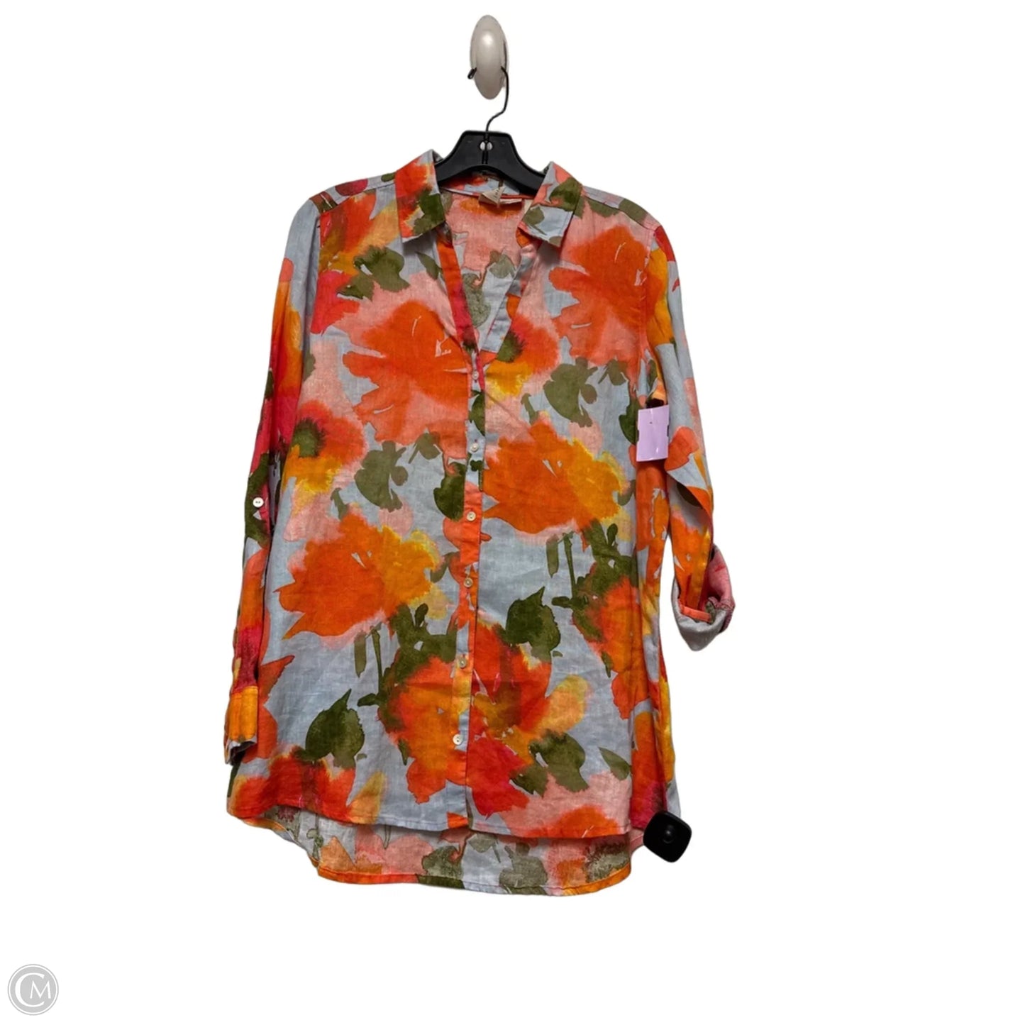 Top Long Sleeve By Joie In Blue & Orange, Size: S