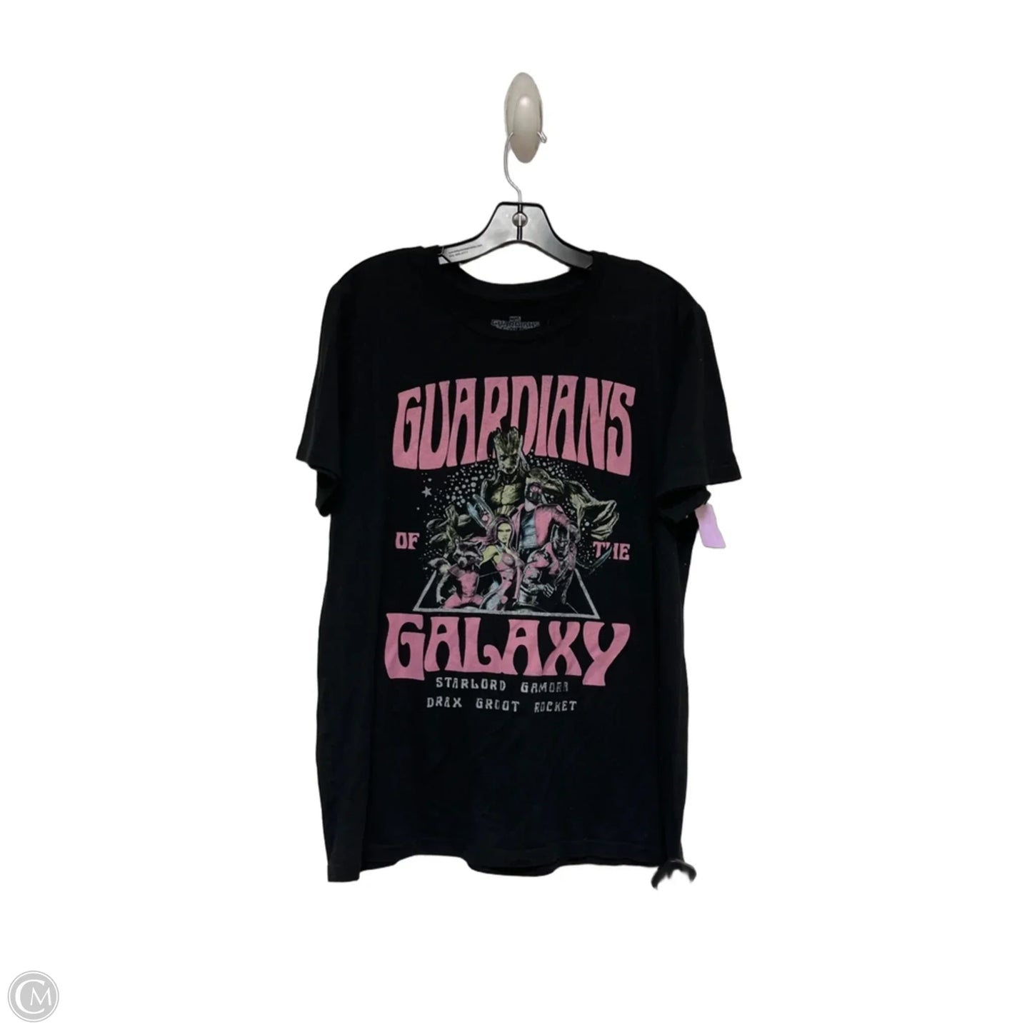 Top Short Sleeve Basic By Disney In Black & Pink, Size: L