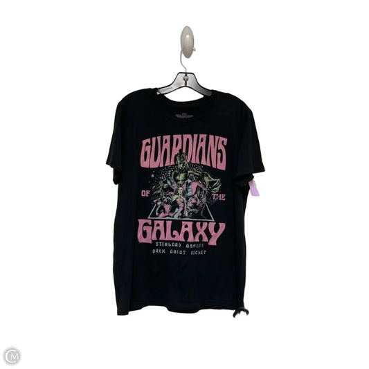 Top Short Sleeve Basic By Disney In Black & Pink, Size: L