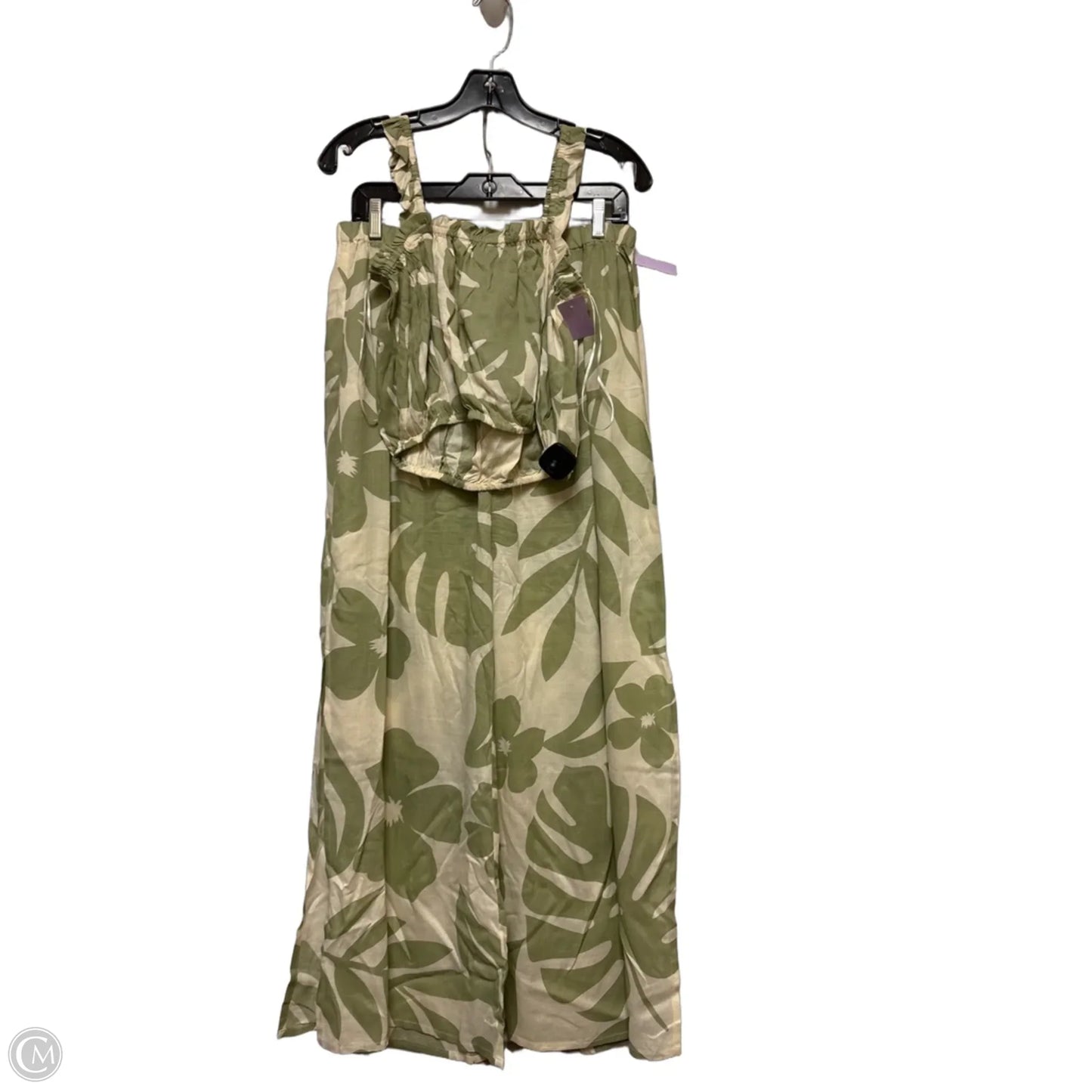Pants Set 2pc By Clothes Mentor In Cream & Green, Size: 12