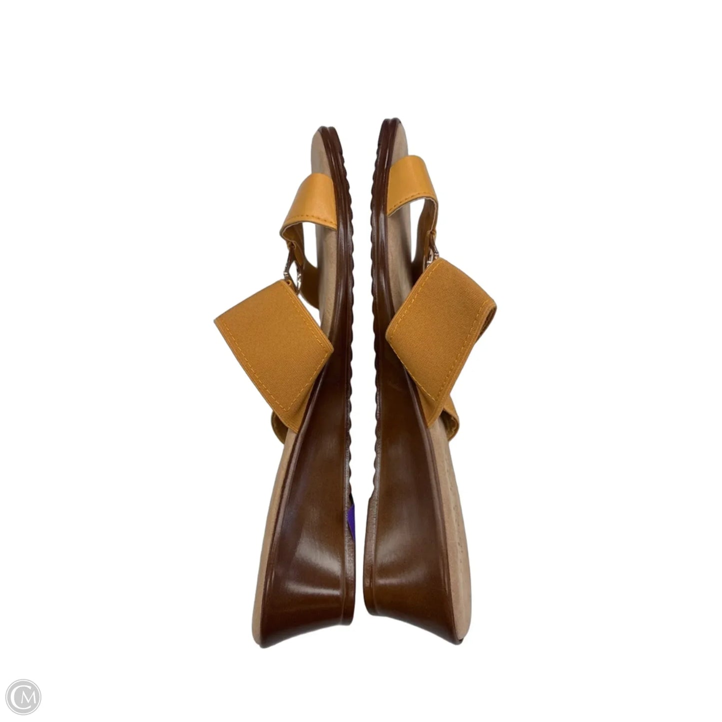 Sandals Heels Wedge By Italian Shoemakers In Yellow, Size: 10