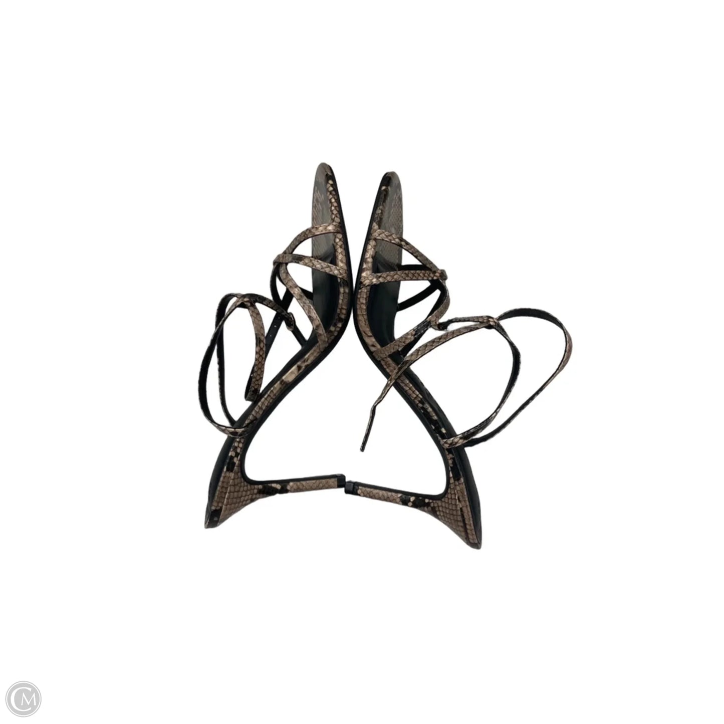Sandals Heels Kitten By Primark In Snakeskin Print, Size: 10