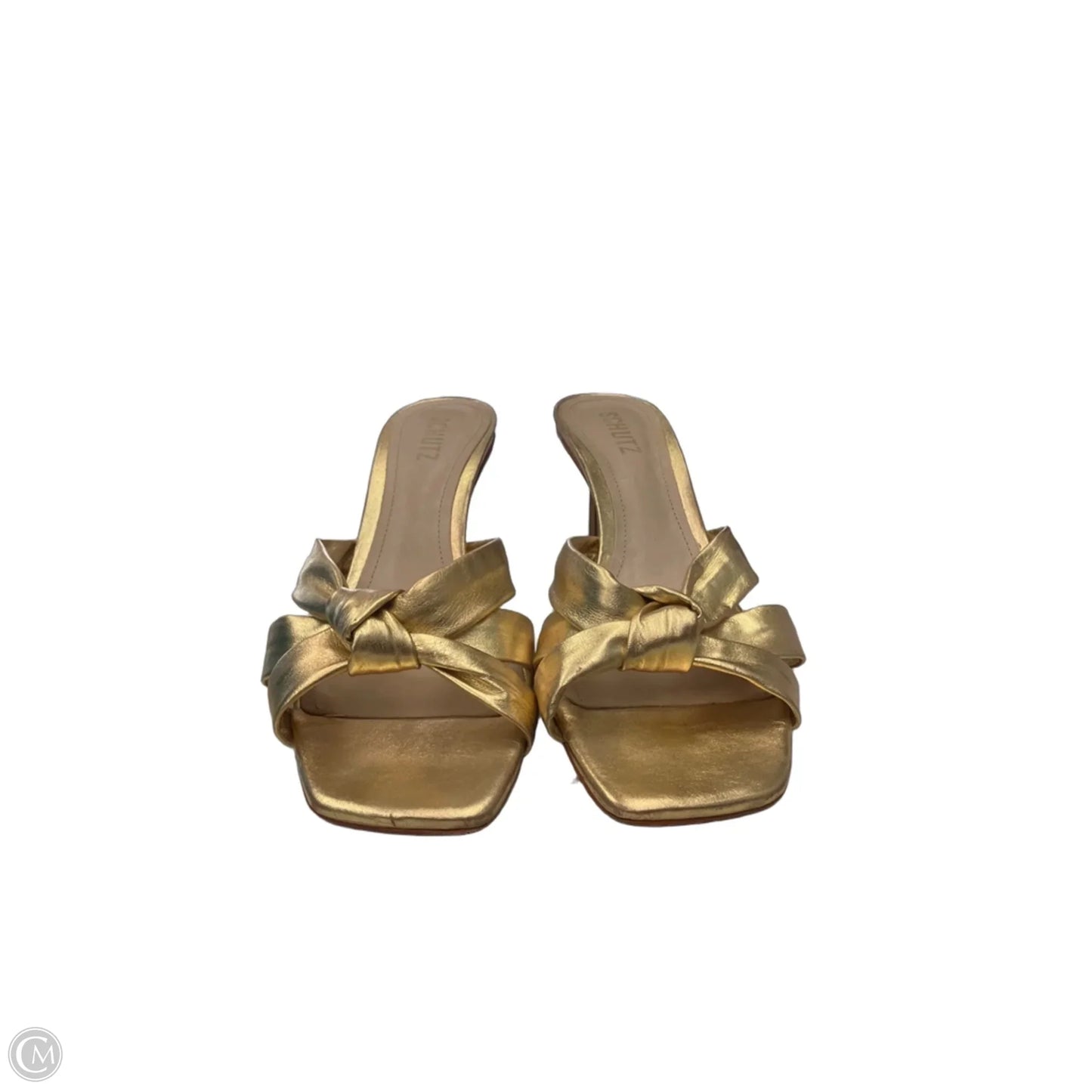 Sandals Heels Kitten By Schutz In Gold, Size: 11