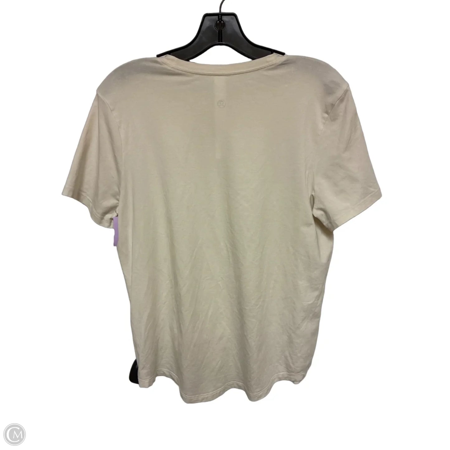 Athletic Top Short Sleeve By Lululemon In Cream, Size: 8