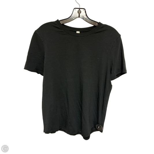 Athletic Top Short Sleeve By Lululemon In Black, Size: 8
