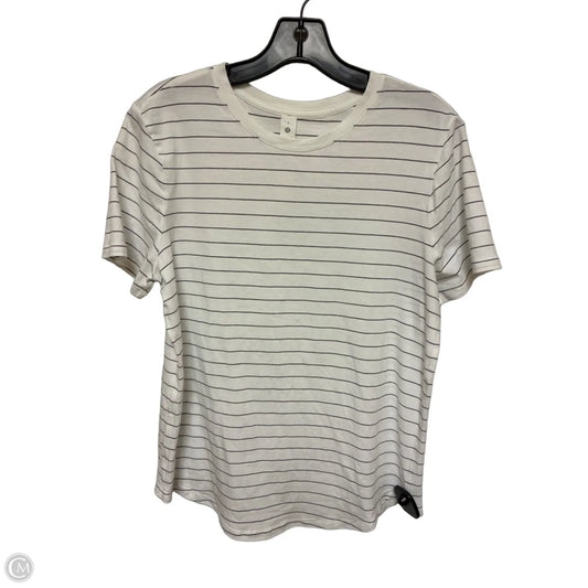 Athletic Top Short Sleeve By Lululemon In Striped Pattern, Size: 8