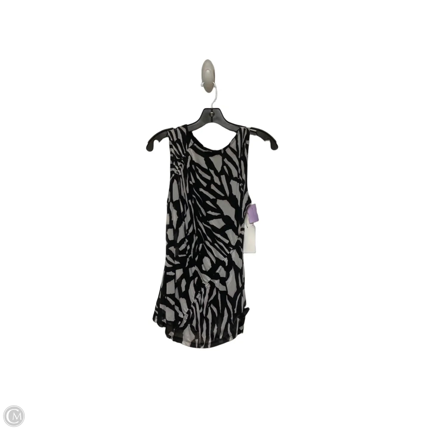Top Sleeveless By Dkny In Black & White, Size: M