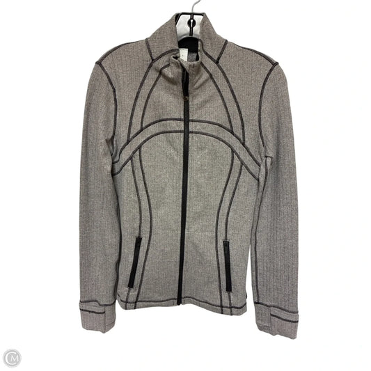 Athletic Jacket By Lululemon In Black & Grey, Size: 8