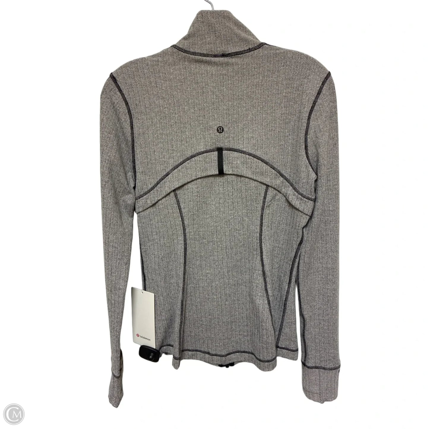 Athletic Jacket By Lululemon In Black & Grey, Size: 8