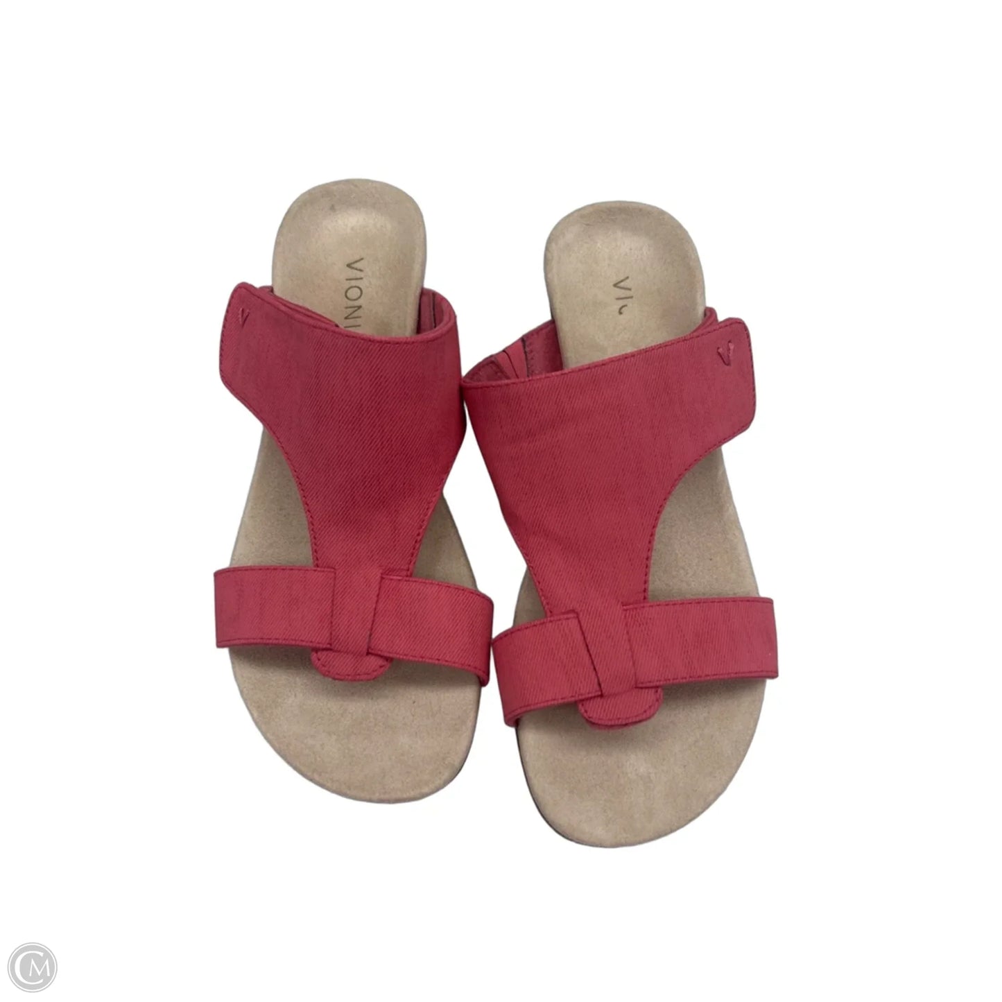 Sandals Heels Wedge By Vionic In Pink & Tan, Size: 7