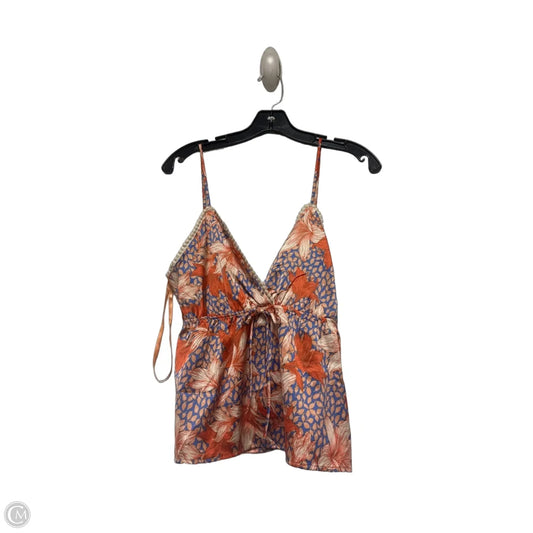 Top Sleeveless By Monteau In Blue & Orange, Size: Xl