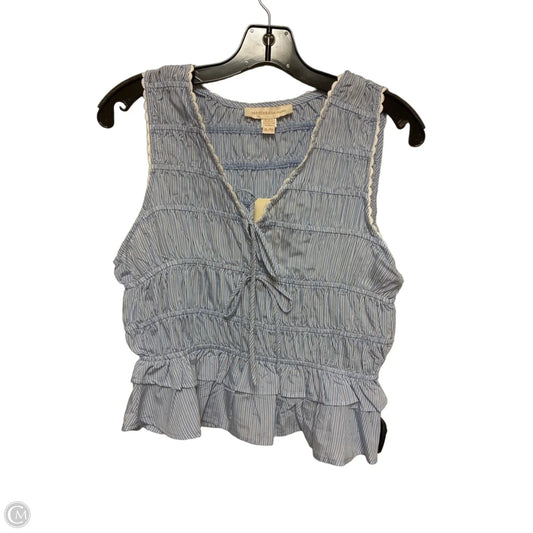 Top Sleeveless By Monteau In Striped Pattern, Size: Xl