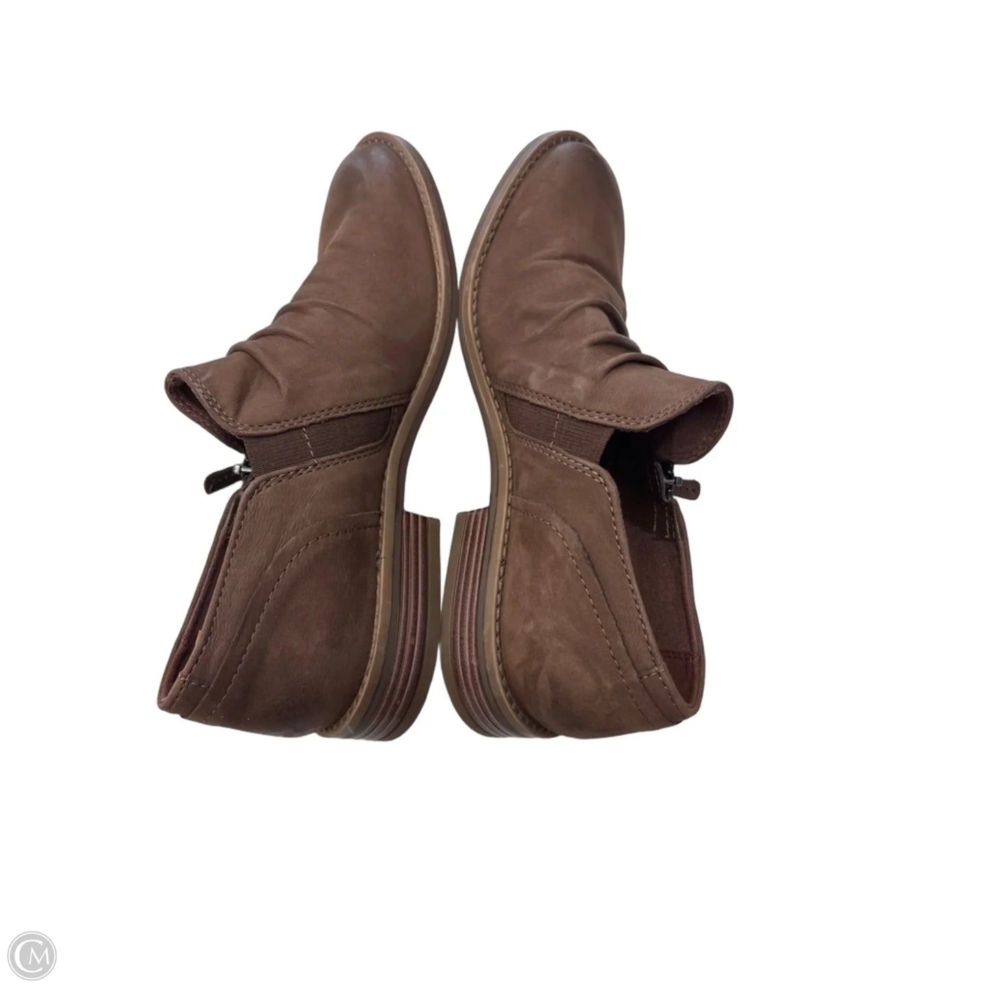Boots Ankle Flats By Clarks In Brown, Size: 8.5