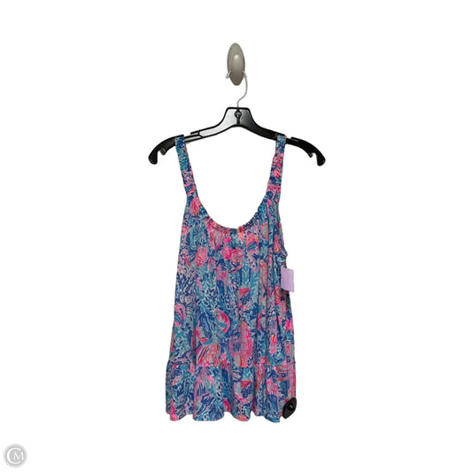 Top Sleeveless Designer By Lilly Pulitzer In Blue & Pink, Size: L