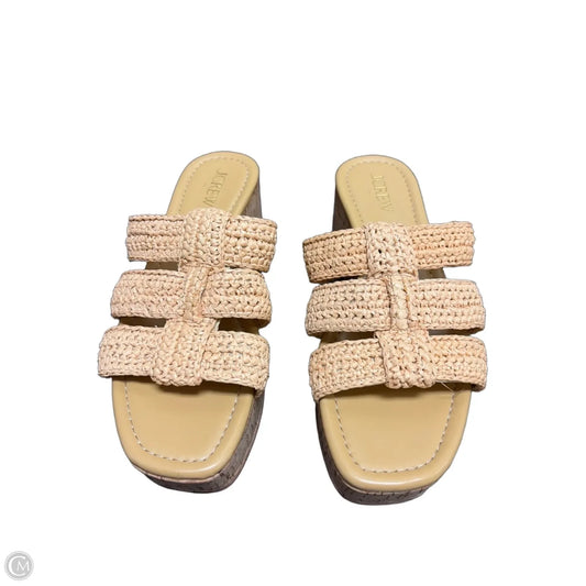 Sandals Heels Wedge By J. Crew In Tan, Size: 6