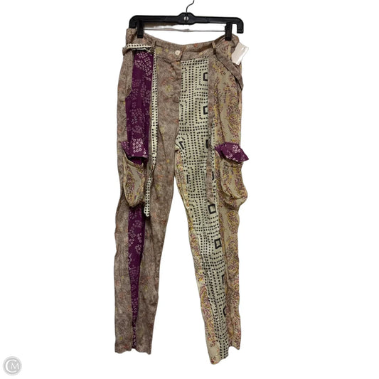 Pants Other By Zara In Cream & Purple, Size: 8