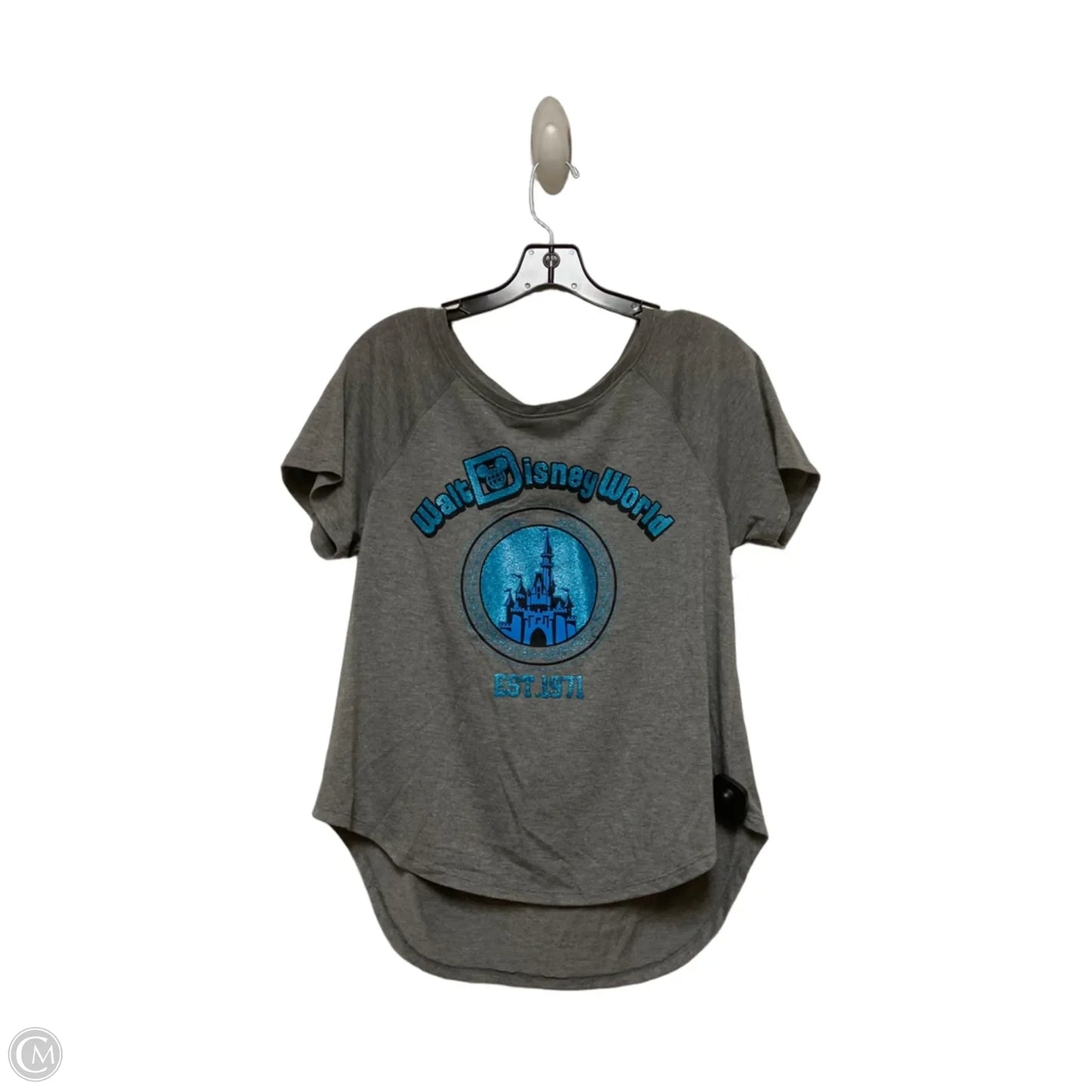 Top Short Sleeve Basic By Disney Store In Blue & Grey, Size: L
