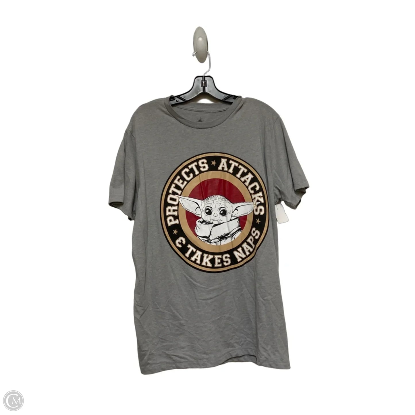Top Short Sleeve Basic By Disney Store In Grey & Tan, Size: Xl