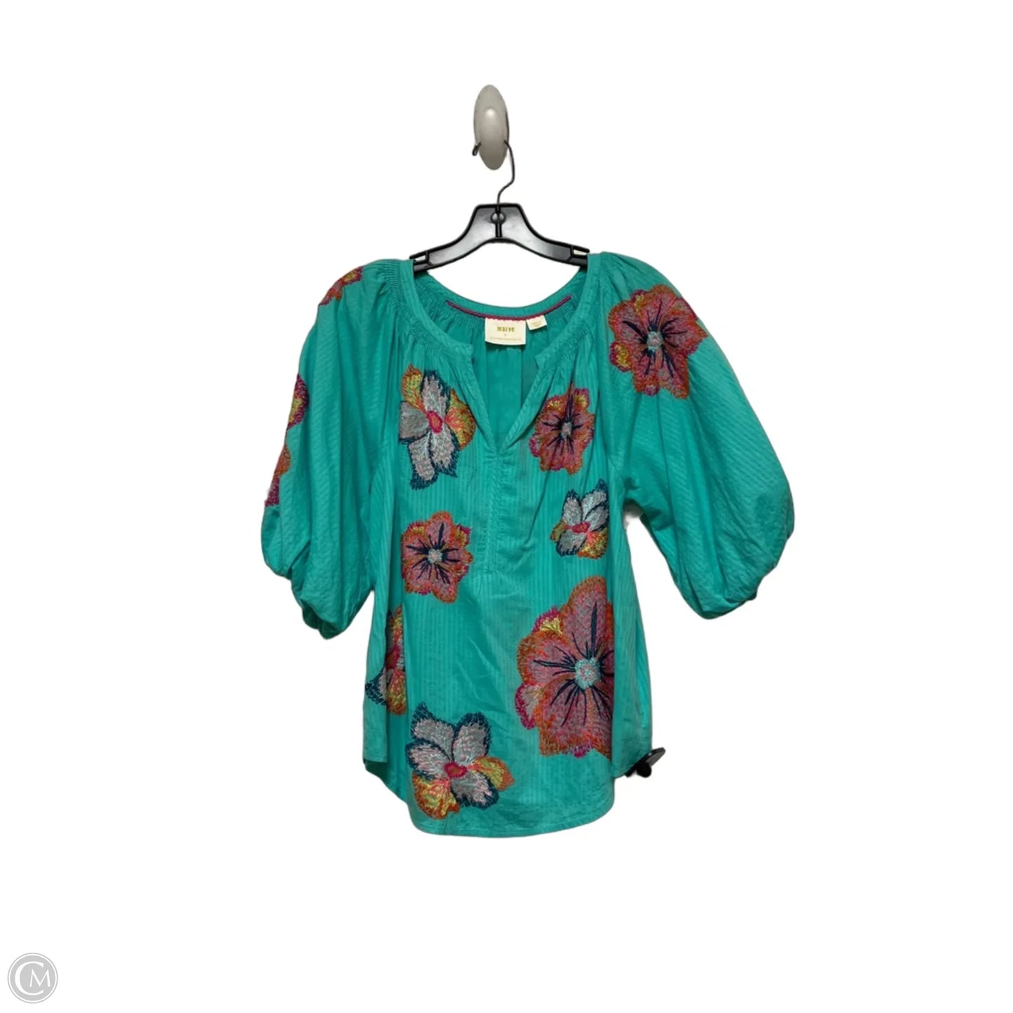 Top Short Sleeve By Maeve In Teal, Size: S