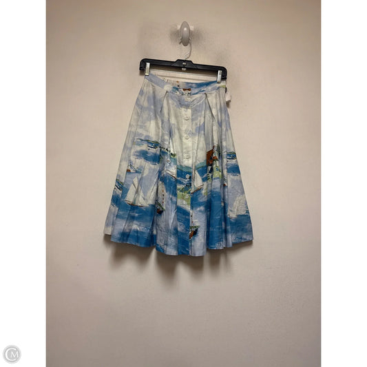 Skirt Midi By Maeve In Blue & White, Size: 2