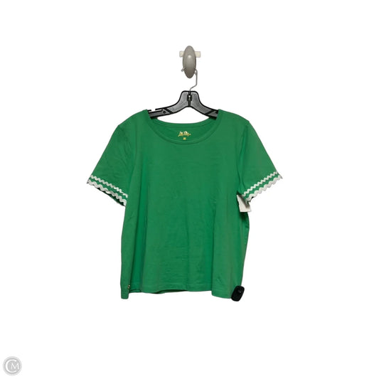 Top Short Sleeve Designer By Lilly Pulitzer In Green, Size: M