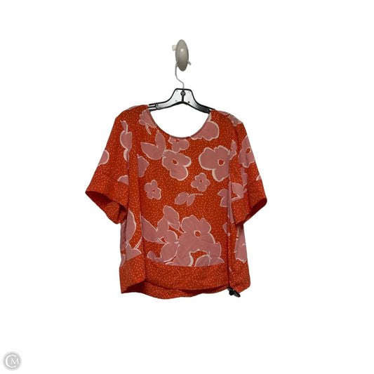 Top Short Sleeve By Dr2 In Orange & Pink, Size: Xl