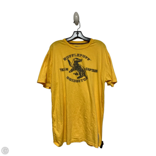 Top Short Sleeve Basic By Clothes Mentor In Yellow, Size: L