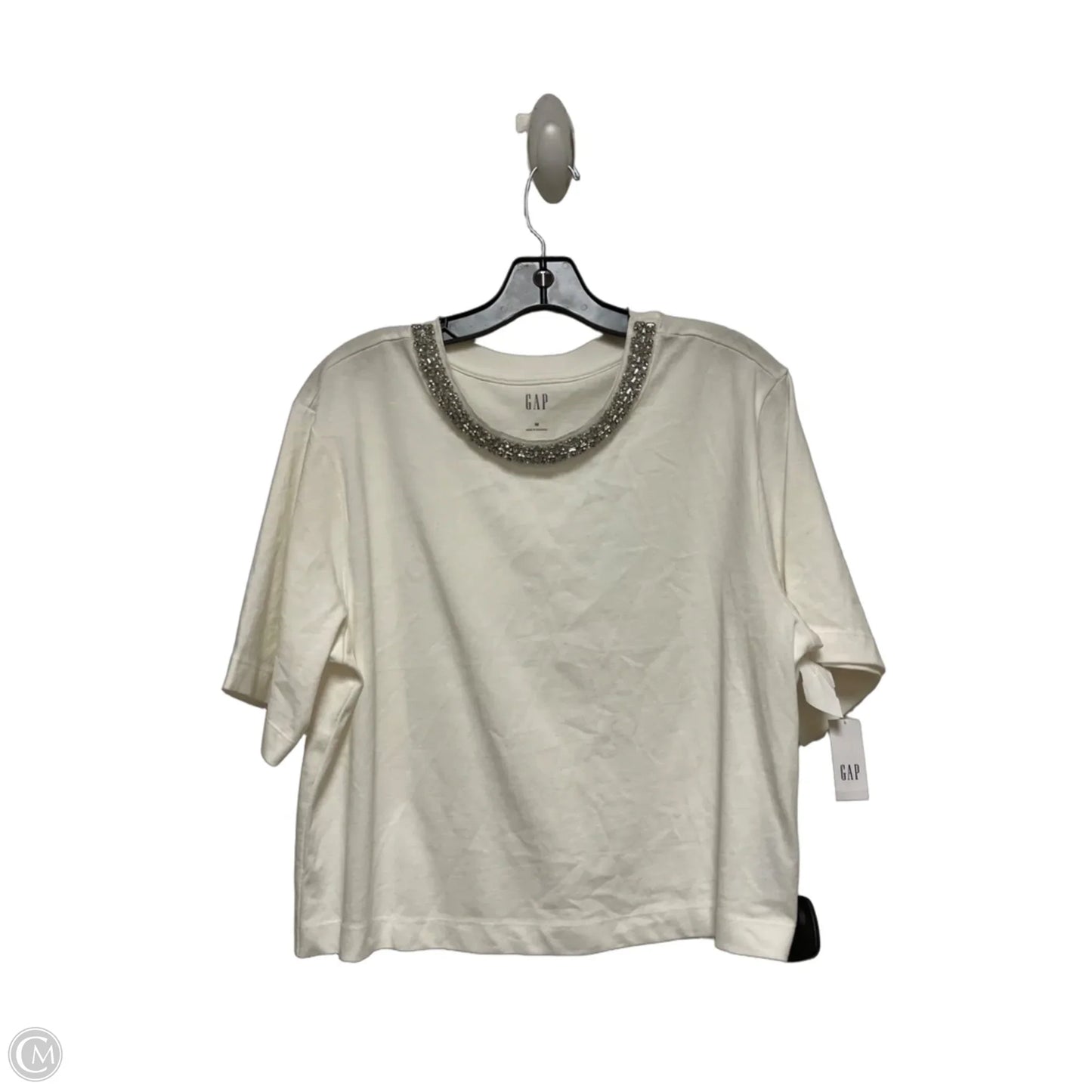 Top Short Sleeve By Gap In White, Size: M