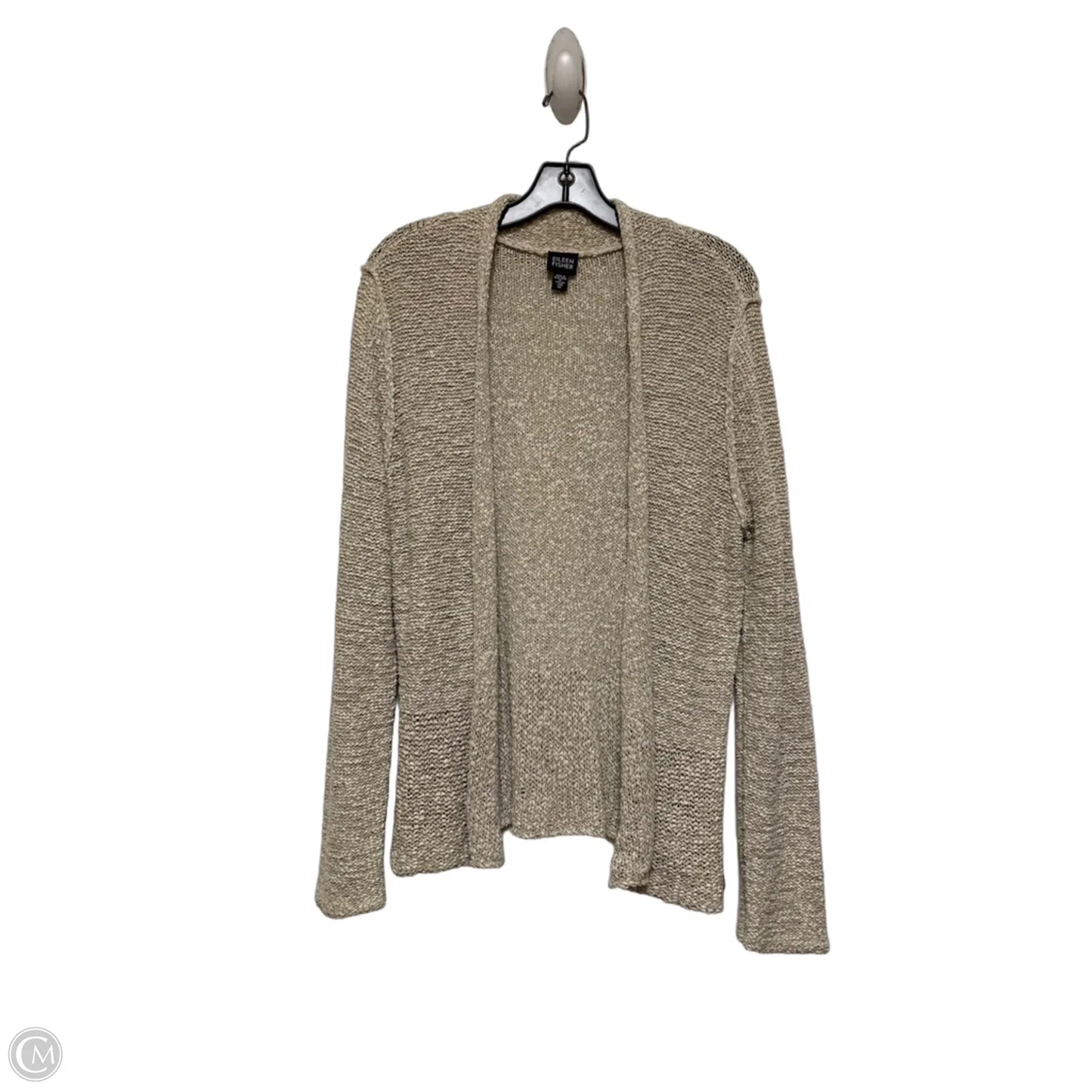 Sweater Cardigan By Eileen Fisher In Taupe, Size: M