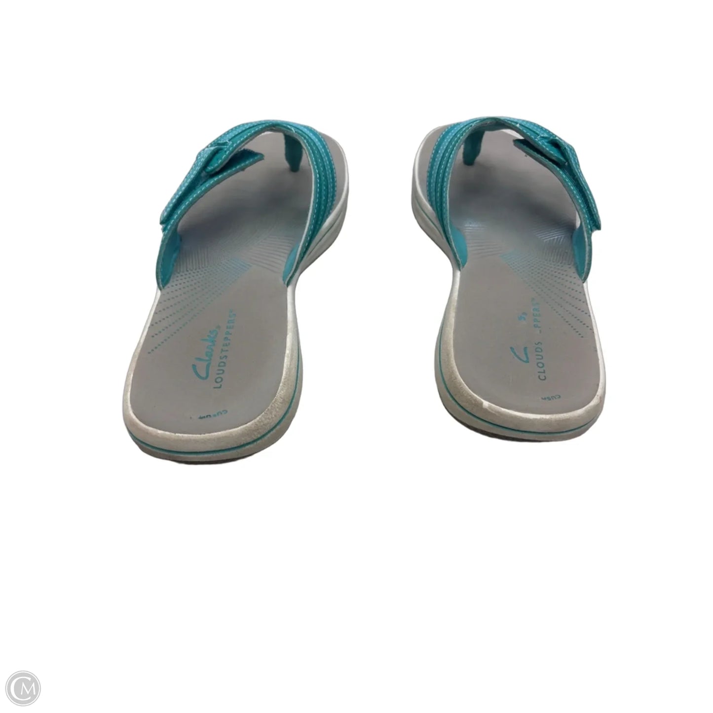 Sandals Flats By Clarks In Blue & Grey, Size: 8