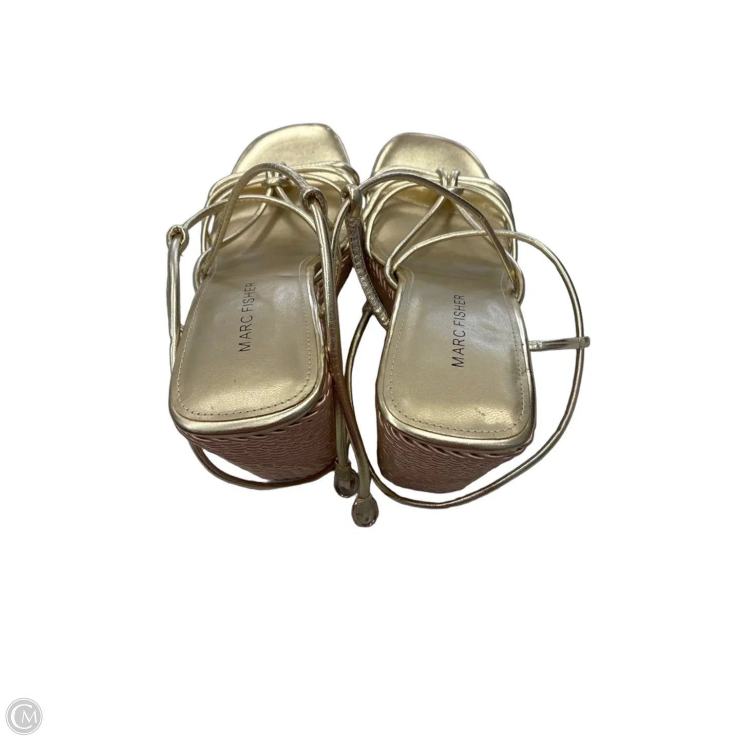 Sandals Heels Wedge By Marc Fisher In Gold, Size: 9