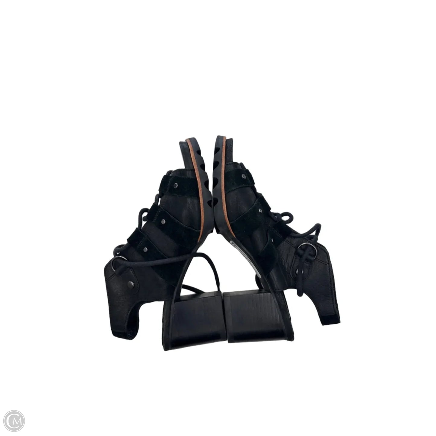 Sandals Heels Block By Sorel In Black, Size: 8