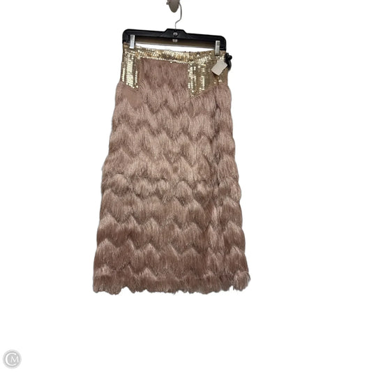 Skirt Midi By Clothes Mentor In Gold & Tan, Size: 8