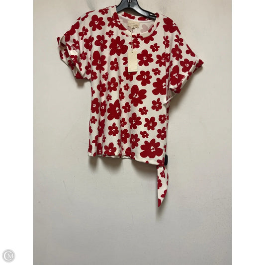 Top Short Sleeve By Melloday In Red & White, Size: S