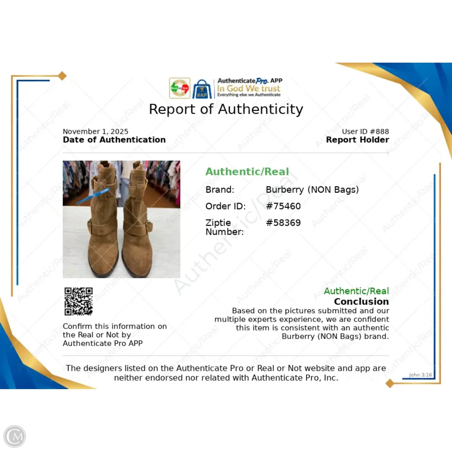 Boots Luxury Designer By Burberry In Brown, Size: 8.5