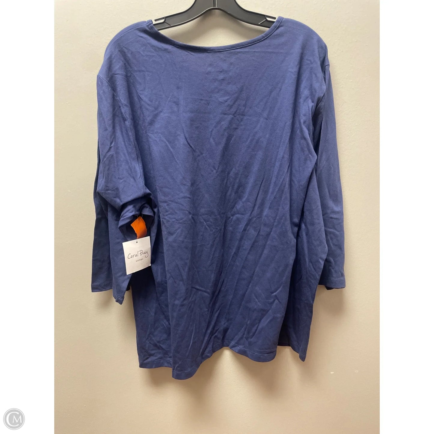 Top Short Sleeve Basic By Coral Bay In Blue, Size: 3x