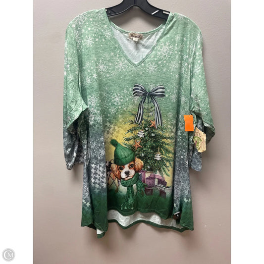 Top Short Sleeve By One World In Green, Size: 3x