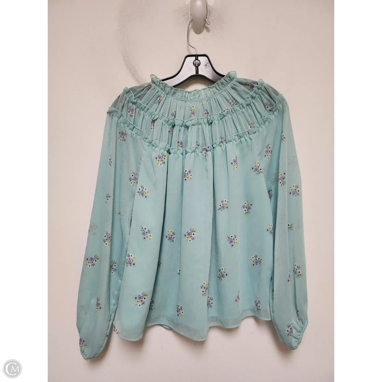 Top Long Sleeve By Socialite In Teal, Size: L