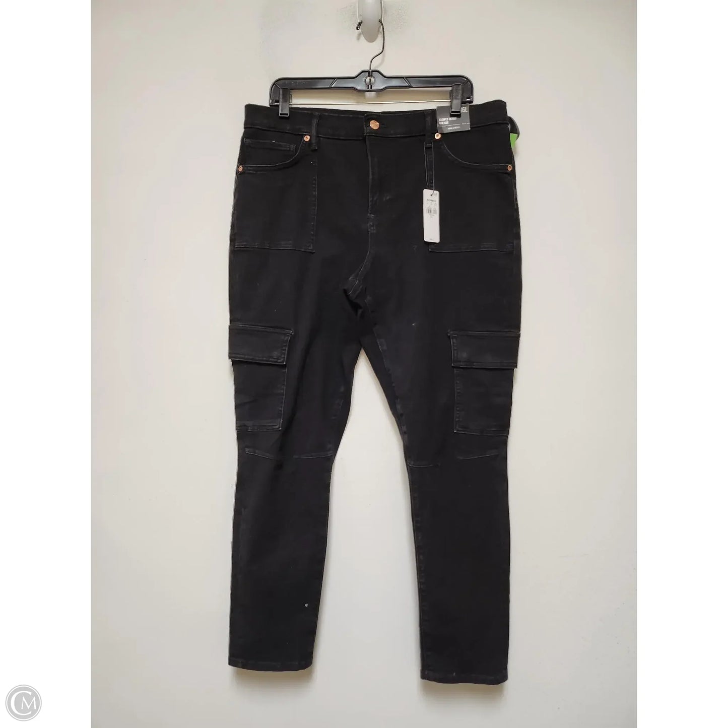 Jeans Straight By Express In Black Denim, Size: 16