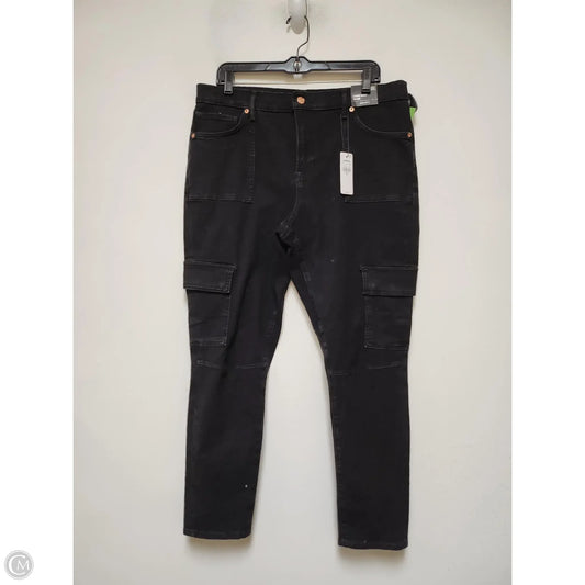 Jeans Straight By Express In Black Denim, Size: 16
