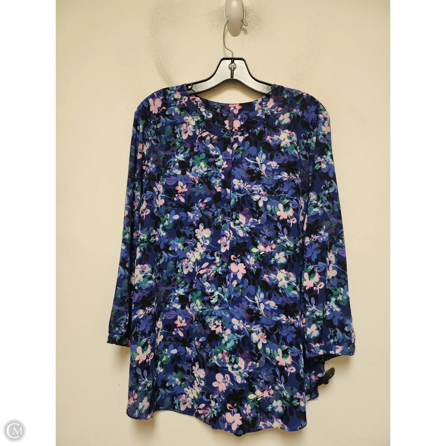 Top Short Sleeve By Not Your Daughters Jeans In Floral Print, Size: Xl