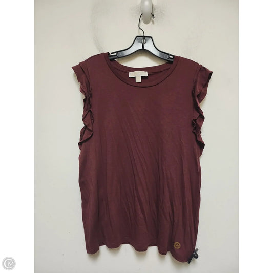 Top Short Sleeve Basic By Michael By Michael Kors In Maroon, Size: L