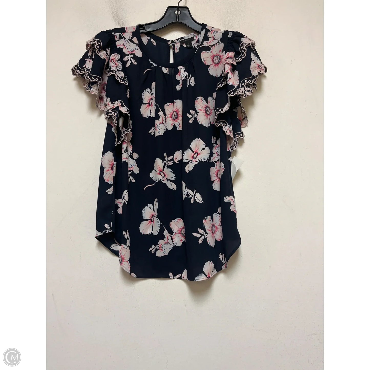 Top Short Sleeve By Ann Taylor In Floral Print, Size: S