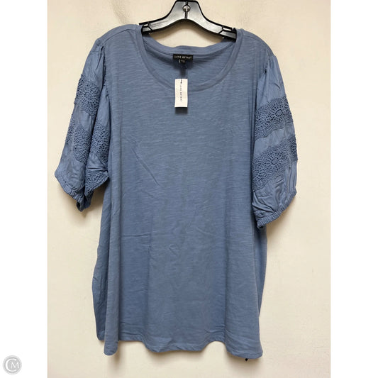 Top Short Sleeve Basic By Lane Bryant In Blue, Size: 3x