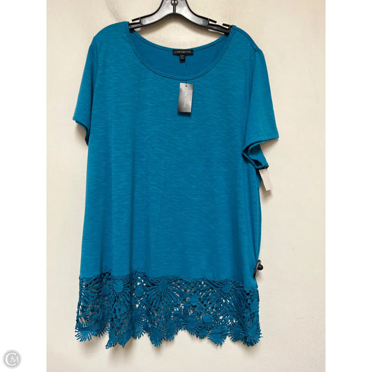 Top Short Sleeve Basic By Lane Bryant In Blue, Size: 3x